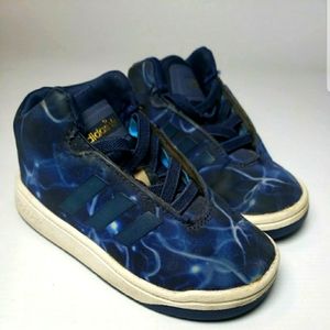 ADIDAS Veritas Mid I Toddler Shoes Size 6K Blue White Nebula Galaxy Memory Foam